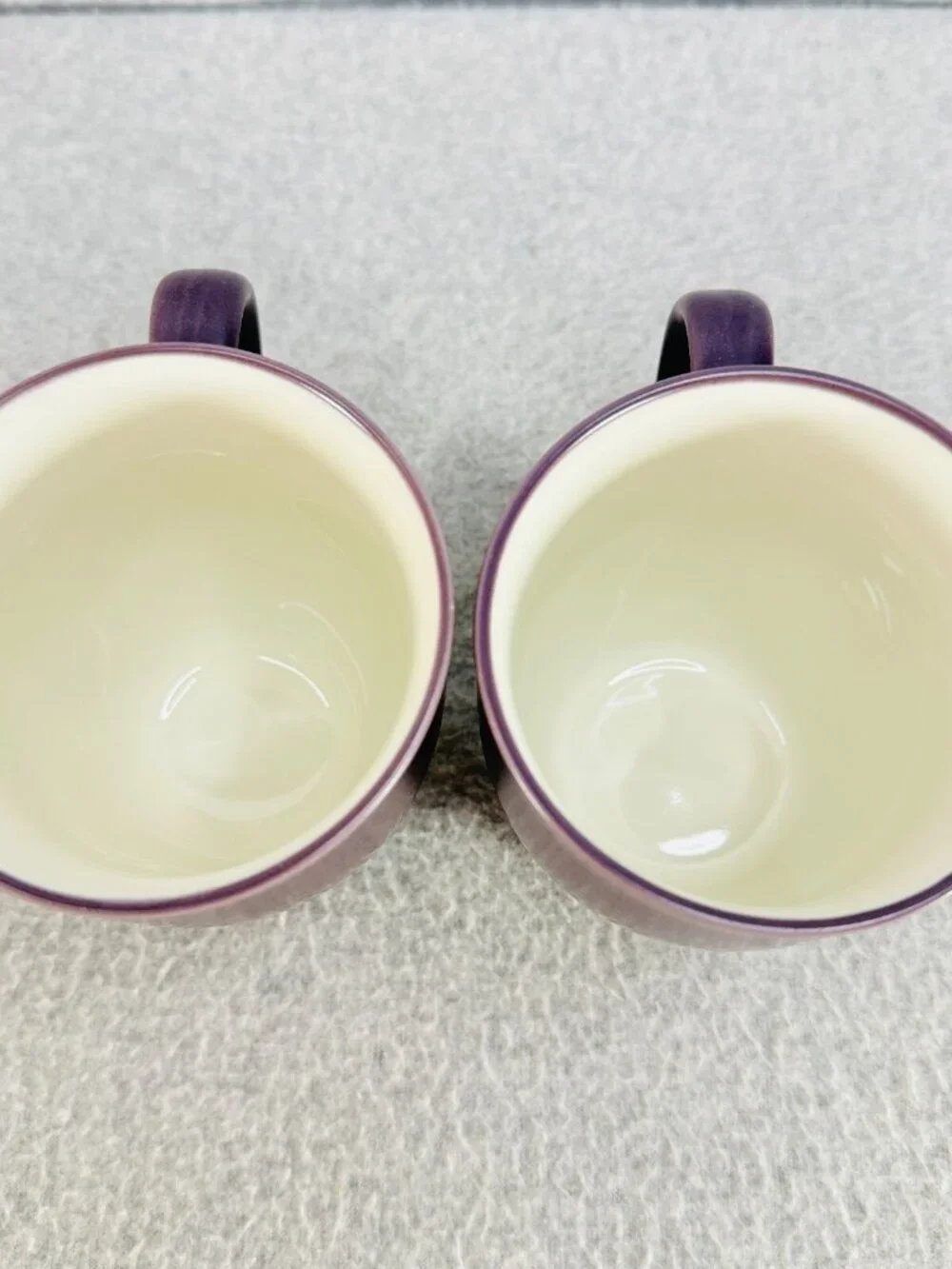 Noritake Colorwave Purple 2 Mugs Coffee Cups White 8486 Stoneware